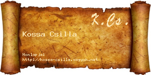 Kossa Csilla névjegykártya