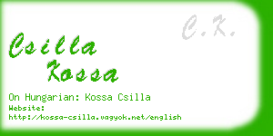 csilla kossa business card